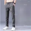 Pantalon pour hommes glace de soie décontractée lâche slim droit des pantalons sportifs entièrement correspondants