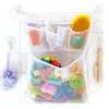 Förvaringspåsar mesh 4 fickor praktisk bad leksak väska baby shower badkar med krok stor kapacitet vägg hängande spara rymd arrangör
