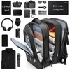 Zaino multifunzionale espandibile 40l viaggiatore impermeabile commerciale da uomo da 17,3 pollici per laptop portano su borsa mochilas