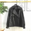 0c410m56 European and American Womens Commuting Leather Clothing Autumn Winter Sheepskin Jacket Belt Decoration