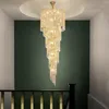 Candelador de escada de cristal grande moderno para luxuos