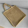 Hindistan cevizi fiber tote çanta tasarımcı çanta saman çanta plaj çantası moda örgü içi boş yazma çantası için siyah kayısı dokuma çanta tatil çantası büyük kapasiteli alışveriş çantası