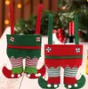Рождественские украшения 1pc Candy Bacds Santa Claus Pants Chonscockings Biscuits Wine Bottle Present Holder Bar Givand Gift Decora6070872