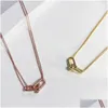 Colliers de pendentif Sier Gold Initial Diamond Collier Set Designer Fomen Men Couple Fashion Top Quality Wedding Party Gamor