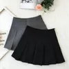 Fashion A Line Women Pleated Skirt High Waist Zipper Grey Student Mini Skirt JK Summer Black Ladies Suit Skirt 240415