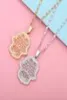 2018 Crystal Hamsa Necklace For Women KC Golden Plated Fatima Hand Hollow Choker Necklaces Metal Chain Jewelry Drop 2730734