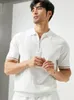 Polos pour hommes Vêtements d'été de luxe en V couche en V Polo à manches courtes à manches de la couleur unie de la couleur