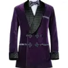 Men's Suits Velveteen Suit Jacket Fashionable Chinese Knot Button Large Lapel Male Blazer Single Piece