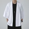 Abbigliamento etnico estivo maschile kimonos tradizionale tradizionale giapponese maschio aperto cloak haori yukata cappotto giacca nero