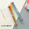 Em 1 colorido, multi-função caneta esferográfica 0,5mm Novelty Multi-Color Infilando Presentes Coreanos Stationery School Office Supplies
