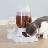 2 in 1 Katzenwasser- und Futtermittelspender automatischer Hund Katzen trinken Flaschen Fütterungsschalen -Spender