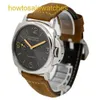 Pulso unissex relógio Panerai couro genuíno aço automático de moda mecânica de luxo de luxo relógio Swiss Watch Black disco