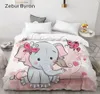 Custom Duvet CoverComforterquiltBlanket Case QueenKingCartoon Bettzeug für Babykidschildboygirlpink Elephant LJ2010159882920