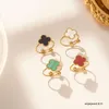 Ehering -Ring -Set Ringe für Frauen Neue vier Blattklee Modedesigner klassische Open Lieben Frauen Clover Muster Ring Neue Edelstahl -Mädchen Ringe Luxusparty L2