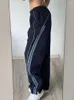Pantaloni da donna con stampa a strisce joggers paracadute cargos casual sciolte y2k pantaloni larghi harajuku chic moda