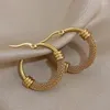 Hoop -Ohrringe Dodohao klobig Edelstahl Round Kreis für Frauen dicke geometrische Huggie Rock Punk Gold Farbe Juwely