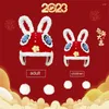 Berets Earflap Hat Chinese Year Red Mascot Ear Cute Beanie