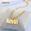 Doremi 5 mm chaîne cubaine Collier Collier personnalisé en acier inoxydable Old English Letter Gold Collier Pendent Gift Plaque 240415