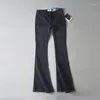 Jeans feminino taruxy retrô baixa cintura azul para mulheres 2024 Bodycon calças laradas Senhoras Basic Slim Fit Summer Street Woman casual