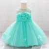 Robes de fille bébé fille frist anniversaire baptême robes enfants robe de fleur en dentelle pour petite fête de fête mariage pour enfant en bas âge vêtements de Noël