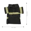 Hundebekleidung Santa Claus Outfit Feuerwehrmann Kostüm Katzen Cosplay Fireman Welpenjacke Mantel mit Feuerwehrhutgröße S Schwarz