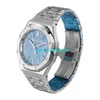 Montres de luxe APS Factory Audemar Pigue Royal Oak Watch 37mm Blue Index Hour Mark Dial STPW