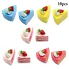 Decoratieve bloemen 10 st simulatie Fruit Cake Brood Model Food PO Props Artificial Slicing Fake Cream Fun Gift Shop Display Decor