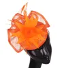 ベレットミリネリーの魅力的な帽子羽毛フラワーパーティーヘアアクセサリーカクテルハットパフォーマンスカラーmyq109