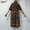 Vestidos informales Winyi Leopardo Impresión Comfort de moda Caftán de invierno Distema de invierno Elegante Mujeres Boho Party Ropa para Kaftan