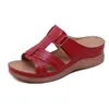 2024 neue Sommersandalen für Frauen Damen Vintage Designer Sandalen flache Heels Sommerschuhe rot