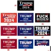 Naklejki samochodowe Trump 2024 FLAG 10 Style Donald Flagi Keep America Great Again Polyester Decor Banner dla prezydenta USA Drop dostawa au otci7