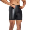 Pantaloncini da uomo in pelle elastica elastica pantaloni corti rave uomini pantaloni di colore solido maschio fitness streetwear s-4xl