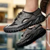 Casual Shoes Summer Breathable Leather Hollow-out Comfortable Men Sneakers Walking Mesh Mens Waterproof Outdoor Sandals