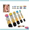 Tunnels Body Jewelry Jewelrygold Black Stainless Steel Cheater Faux Fake Ear Plugs Flesh Tunnel Gauges Tapers Stretcher Earring 62509027