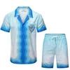 Men's Tracksuits shorts praia verão masculino casual em roupas de férias conjuntos de 2 peças Camisa de gola de lapela de colar