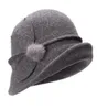Geniş Memlu Şapkalar Kova Çıkarılabilir Kış Kadınlar için Cloche Yün Bayanlar Gatsby Style Sıcak Kilise Elbise Düğün A474 2210274518166
