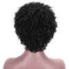 Mulheres explosivas perucas pequenas peruca cacheada na cabeça de fibra química peruca de capa de cabeça curta