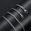 Męskie złote łańcuchy Naszyjniki ze stali nierdzewnej łańcuch skrętu tytanowy czarny srebrny naszyjnik bioder biżuteria 3 mm LL