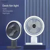 Electric Fans Portable wireless fan with night light 120 rotation quiet mini electric fan USB charging fanWX