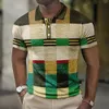 Man camisa pólo lazer panos de camisas impressas de manga curta casual Mesh Blouse Roupas de verão Tees grandes respiráveis 240416