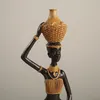 Gewebte Textur afrikanische Stammesfrau Figuren schwarze Mädchen Ornament charakteristische dekorative Objekte Home Decor Accessoires 240429