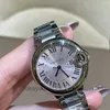 Unisex Dials 자동 작업 시계 카터 블루 풍선 시계 소프트 체리 꽃 핑크 기계 여성 33mm WSBB0068