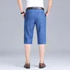 Mens Ultra-thin Lyocell Denim Shorts Summer Classic Fashion Straight Shorts Business Casual Short Jeans Male 240430