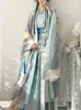 Ethnic Clothing New Arrival Green Hanfu Dress for Women Vintage Chinese Style Waist-Length Perfect for Spring/Summer