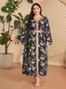 Roupas étnicas elegantes abaya for women 2024 Festa de moda floral Plus Size Maxi Dress Marocain Kaftan Dubai Turquia abayas Robe muçulmano