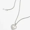 Collar de collar chapado plateado de boutique Diamante de alta calidad con incrustaciones de corazón Collar de diseño Cabecillo de moda para mujer