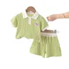 Vêtements Ensemble de filles Vêtements d'été 2024 Enfants T-shirts Polo Coton Pantalons courts 2pcs Tracksuits pour bébé Suisse Suisse Kids Shorts tenue