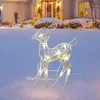 Planters POTS Tliged Deer Chile Decorations Iron Art Flash Doe Reindeer LED Light Outdoor Garden Lawn Courtyard Decoration Q240429