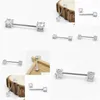 Other Body Jewelry 925 Sterling Sier Nipple Ring Front Facing Double Cz Bar Barbell 18G 14/16Mm Drop Delivery Dhve2