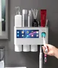 Магнитная адсорбционная инвертированная держатель зубной щетки Автоматический зубной пасты Сквозь дендингер Стеллаж для ванной комнаты Home4284035